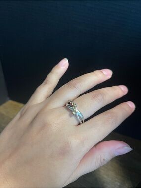 Sterling silver light citrine bypass infinity sign ring size 7